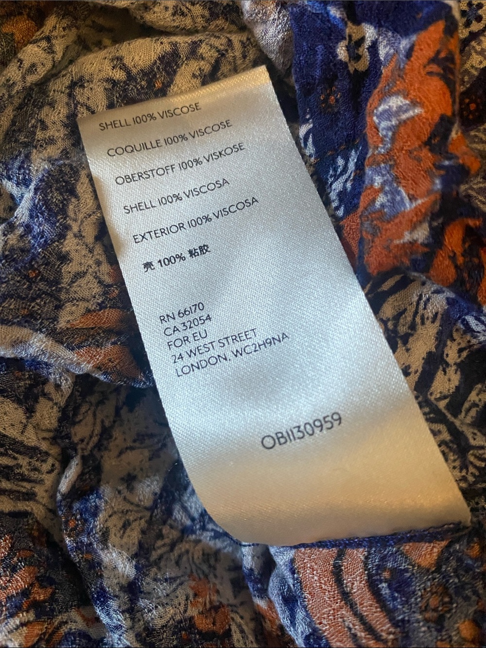 Maeve by Anthropologie Blue and Orange Tropical Print Blouse XS - Picture 9 of 11